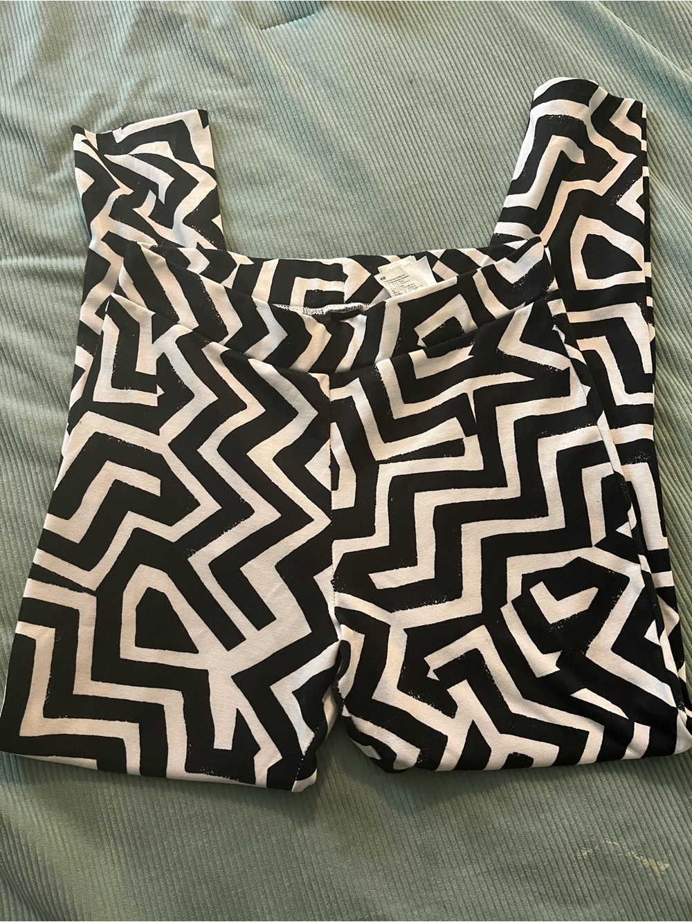 H&M Black & White Geometric Skinny Jumpsuit